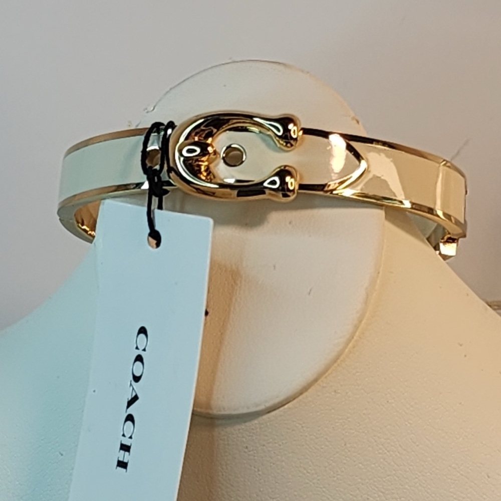 COACH Signature C-Buckle
Bangle - Gold-tone & color Chalk Enamel